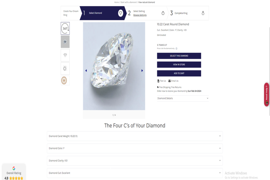 loose diamonds display page bigcommerce